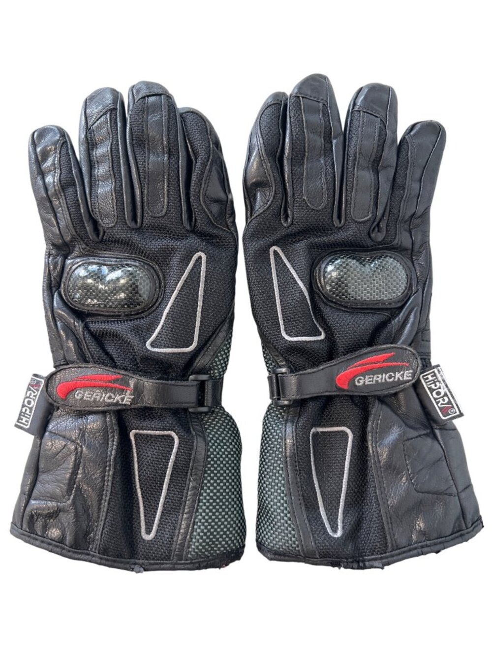 Gericke Hipora Urban Racer Gloves Small Black Leather Knuckle Protection Biker